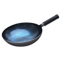 章锻 章丘老式铁锅手工锻打炒锅无涂层物理不粘锅 老式家用圆底炒菜锅 36CM(6-8人）开锅 36cm