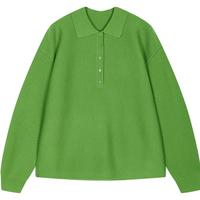 江南布衣25秋毛针织衫绵羊毛polo领长袖套头5P9313400 323/碧绿 S