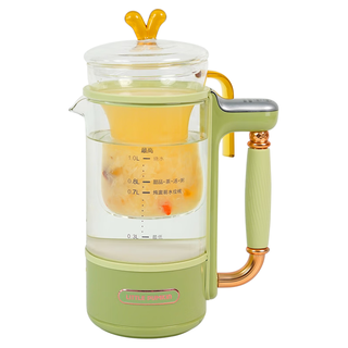 小南瓜（Little Pumpkin）隔水炖养生杯办公室煮茶器旅行便携式烧水杯家用多功能花茶小型燕窝精炖养生壶迷你 仙踪野绿