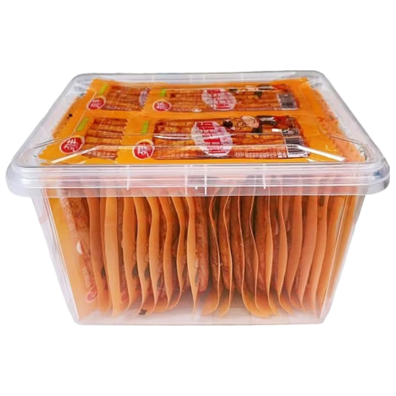 劲丰 博士牛筋辣条50袋整盒甜辣素牛筋面制品红烧校园怀旧零食小吃 50袋【有收纳盒】