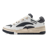 LI-NING 李宁 征程V2丨板鞋低帮透气鞋子男秋冬百搭运动鞋轻便软弹厚底男鞋 米白色/冷檀黑-5 40