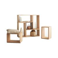  元也 自由格 实木书柜 黑胡桃 45cm