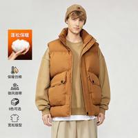 JASONWOOD 男士马甲棉服 冬季高街青年加厚保暖纯色立领无袖棉衣