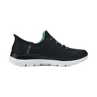 斯凯奇(Skechers)闪穿鞋Silp ins女鞋一脚蹬舒适耐磨运动休闲鞋150123 黑色/青绿色/BKTQ 35