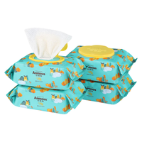 安慕斯（Anmous）婴儿手口湿巾 80片*10包新生儿湿巾纸海洋水系列带盖儿童可用
