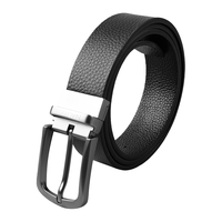 NAUTICA 可旋转扣头男士真皮针扣皮带腰带