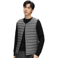 鸭鸭（YAYA）新国标轻薄羽绒背心内穿马夹男士保暖内胆羽绒马甲KX 雾霾蓝 M /170 M/170