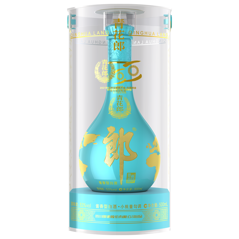 LANGJIU 郎酒 青花郎 2021世界互联网大会 乌镇峰会指定用酒 53%vol 酱香型白酒 500ml 单瓶装