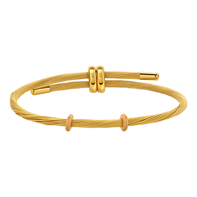 周大福 搭配串珠转运珠金丝绳织手绳-AX159