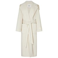 MO&Co.【Nanushka设计师联名】毛呢大衣2025冬浴袍式腰带MBE4OVC002 砂白色 XS /155