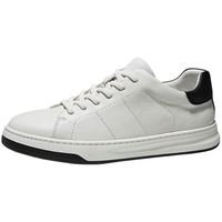 皓顿（HAUT TON）鞋子男2024真皮休闲板鞋男士时尚小白鞋百搭潮流男鞋 白黑色 41 -适合运动鞋42码