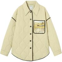 对白 【文森特·梵高联名】2025冬装撞色画作印花女式翻领轻薄棉服