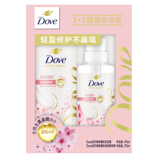 Dove 多芬 柔顺盈润洗护套装 (洗发露470ml+精华素270ml)