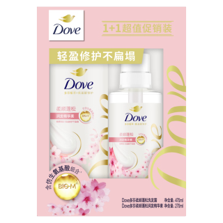 Dove 多芬 柔顺盈润洗护套装 (洗发露470ml+精华素270ml)
