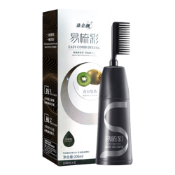 韩金靓 染发膏植物纯免漂 盖白头发不沾 黑茶色 180ml*1盒
