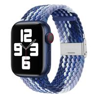 适用apple watch s7手表带苹果单圈尼龙织iwatch8/6/5/se/4/3/7代通用s5运动彩虹s6男女智能配件42/44mm夏
