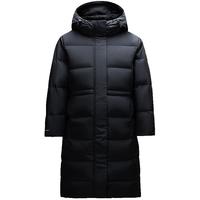 安踏 长款羽绒服三层速暖三防女冬季鸭绒保暖面包连帽外套上衣女