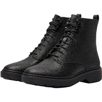 限尺码：Clarks 女靴英伦风舒适百搭黑色系带圆头中筒时装靴