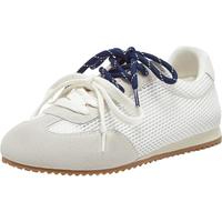 百思图 2025春夏季复古运动德训鞋平跟女休闲鞋