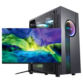 lingrui/领睿 高性能 台式电脑主机+显示器  512GB+500GB E5-2673V3 RX580 32GB