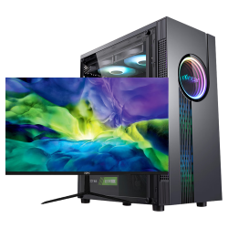 领睿 24核64G内存 台式电脑主机 RTX4060独显 GT730独显  E5-