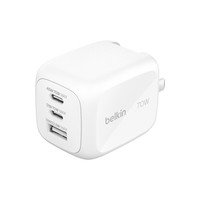 belkin/贝尔金 70W氮化镓3口快充 充电器 Type-C+USB-A口 单头 70W