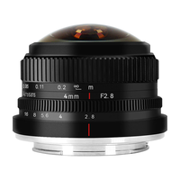 七工匠 4mm f2.8 225°圆周鱼眼镜头无人机鱼眼镜头适用于X,E 黑色 索尼E口