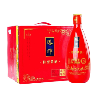 淘金币到手59.37元：塔牌 八年手工冬酿花雕酒500ml*6瓶装