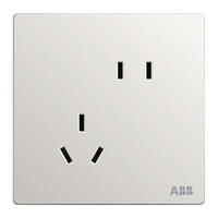 ABB 轩致系列 AF205 斜五孔插座 雅典白
