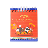 得力（deli）熊猫日历生活常用日历台历小号迷你款红色XM216