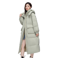 雪中飞 SNOWFLYING女式羽绒服秋冬休闲直筒防风可脱卸帽长款羽绒服女