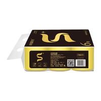 幸福阳光 彩色系列 卷筒卫生纸 4层130克6卷 (琉璃黄）