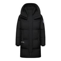 雪中飞 轻户外工装防风保暖连帽羽绒服情侣长款潮流工装羽绒衣男女款外套