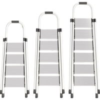 艾瑞科梯子家用折叠梯人字梯铝合金踏板加厚室内外装修多功能梯楼梯 加厚铝合金踏板纯净白五步梯