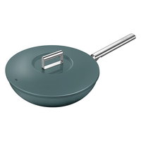 DESLON 德世朗 0涂层纯钛不粘锅炒锅无涂层家用炒菜锅电磁炉燃气通用 黛青色