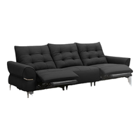 乐至宝LAZBOY真皮沙发客厅电动功能沙发零靠墙复古沙发巴赫683 曜石黑-2.41米-三人双电动