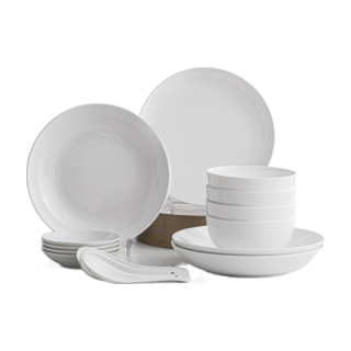 京东京造 JZGC-07 白月光 骨瓷餐具套装 16件套 白色