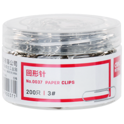 得力 0037 镀镍回形针 29mm 200枚装