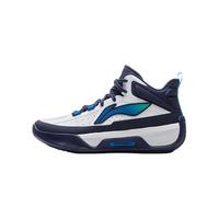 李宁 LI-NING童鞋儿童篮球鞋男大童 天影V2 减震回弹运动鞋32YKBU098-3 标准白/深航舰蓝
