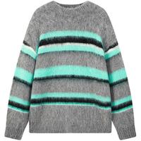 【廓形拉毛毛套衫】冬绵羊毛混马海毛纱套头毛衣女针织衫上衣