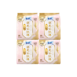 苏菲 新中式卫生巾裸感S鎏光仙纸薄系列日用姨妈巾250mm*10片*4包
