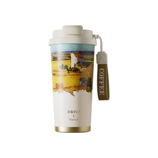 Big car 大卡 纯钛保温杯男女便携咖啡杯双饮杯子女友