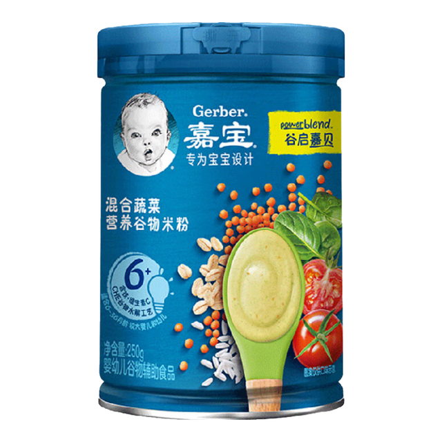 嘉宝 混合蔬菜谷物高铁米粉  250g