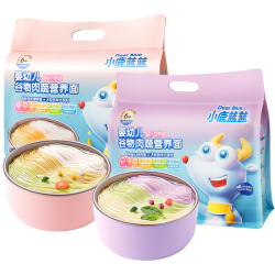 小鹿蓝蓝 辅食面条 6个月以上宝宝面450g 元气款*1+活力款*1