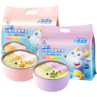 小鹿蓝蓝 婴幼儿谷物肉蔬营养面宝宝辅食面条加钙加锌6个月以上宝宝面450g 元气款*1+活力款*1