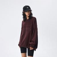 CHINISM 纯棉舒适黑水系列可自制趣味贴布绣花圆领卫衣款