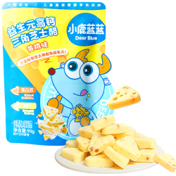 小鹿蓝蓝 益生元高钙三角芝士酪黄桃味宝宝儿童零食高钙芝士奶酪90g