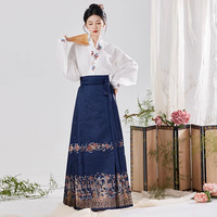 星河汉歌 [陈三愿]马面裙女2025新款原创明制成人汉服国风日常藏青色半身裙 马面裙