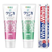 LION 狮王 美白牙膏套装 (酵素鲜果薄荷130g+酵素百花薄荷130g+WHITE&WHITE150g)