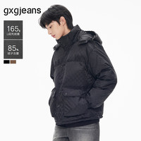 gxgjeans 男装2024年冬季短款连帽羽绒服 2色可选 黑色 M 170